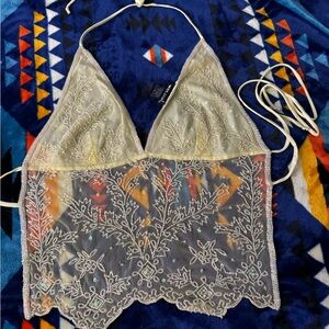 Wet seal halter top beaded